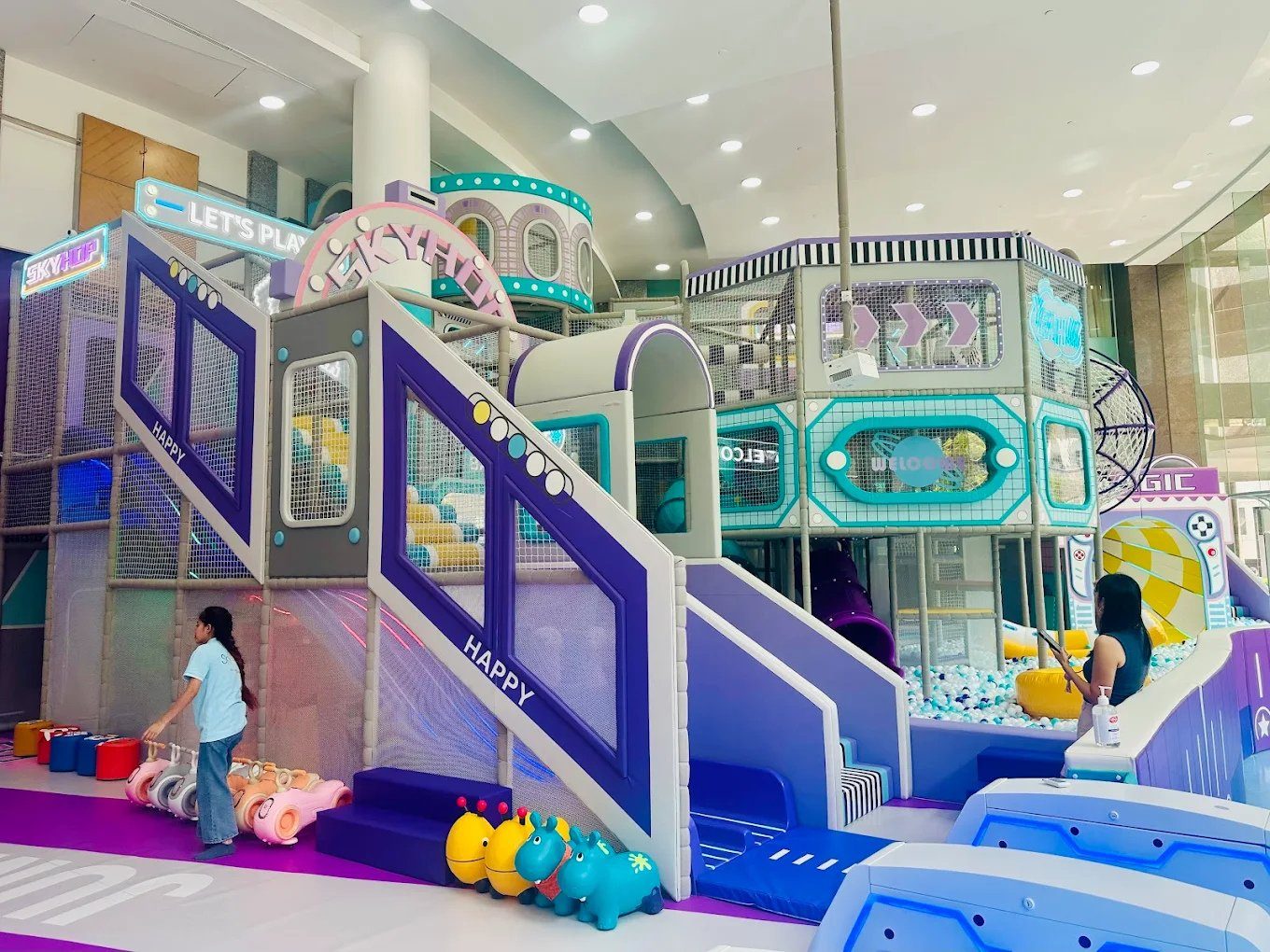 SkyHop playground structures at Tampines